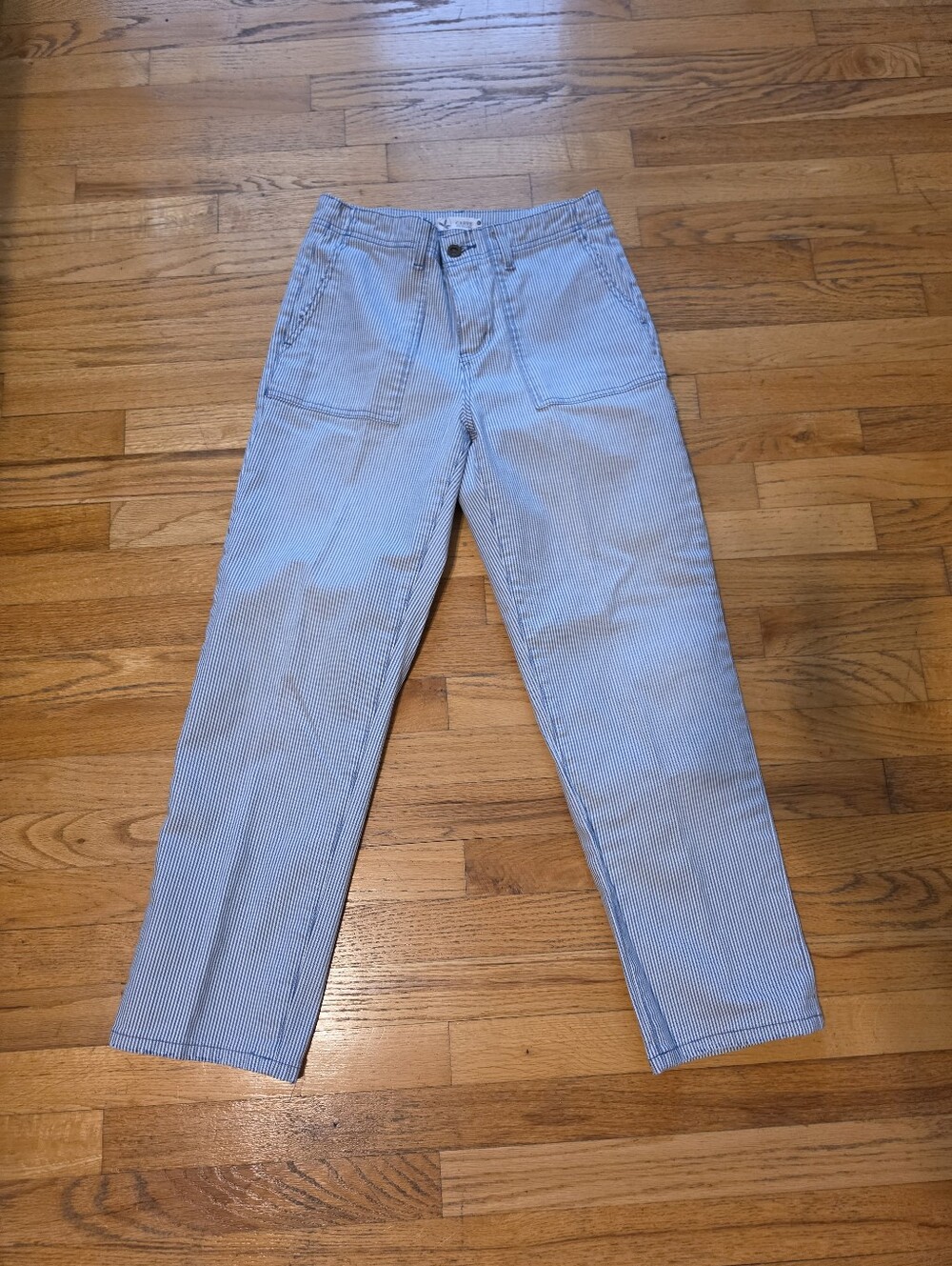 Carve Designs Corey Indigo Stripe High Rise Straight-Leg Jeans